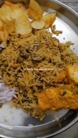 Mushroom Biryani With Paneer Gravy Potato Chips Raita | Mushroom Biryani | Sakthi Samayal and Tours