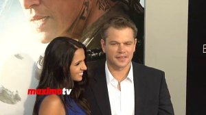 Matt Damon and Luciana Barroso "Elysium" World Premiere ARRIVALS