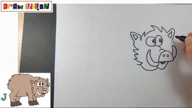 How to draw easily A BOAR step by step