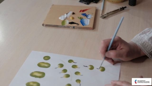 Занятие 2. Элемент "Ягодка" Обучение технике тюменской (кармацкой) росписи