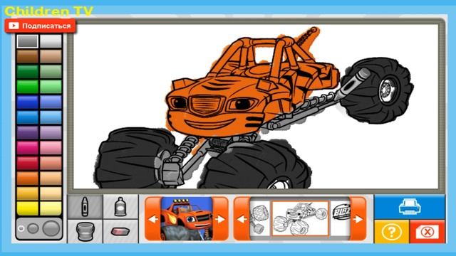 Вспыш и Чудо Машинки все серии подряд игр мультфильма Вспыш машинки раскраска Рык Blaze Children TV смотреть онлайн