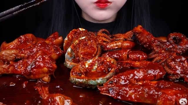 ASMR SPICY SEAFOOD, 해물찜 먹방, SPICY MUSHROOM, SPICY CHICKEN, OCTOPUS, SHRIMP, 버섯 먹방, 문어, 새우 먹방MUKBANG
