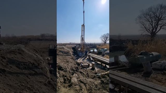 Бурение скважин на воду. Посёлок Кайнар. Глубина 210 метров. смотреть онлайн