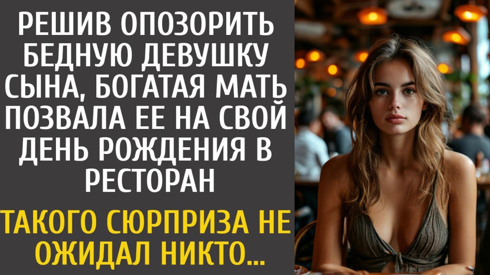 История из жизни как потенциальная свекровка решила опозорить невестку в ресторане смотреть онлайн