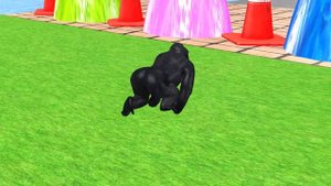 Choose The Right Fountain Crossing with Gorilla Cow Mammoth Elephant Dinosaur An Obstacle Game