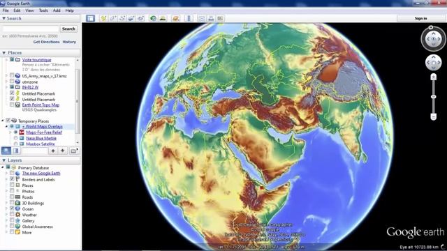 Google Earth Map Overlays road maps, terrain relief and contour maps смотреть онлайн
