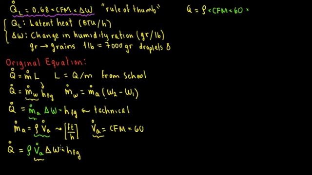 Latent Heat Equation for Air, Rule of thumb for Heat Load Calculation. смотреть онлайн