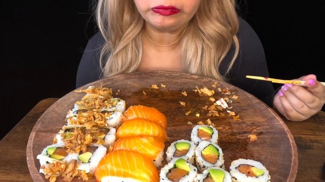 ASMR SUSHI MUKBANG | FISH SEAFOOD MUKBANG | BIG BITES | ASMR EATING SOUNDS NO TALKING | YUMMY