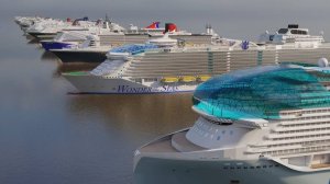 Сравнение гигантских королевских Карибских Лайнеров