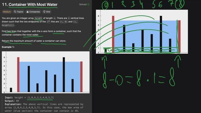 11. Container With Most Water. Задача из собеседования Apple, Amazon, Google, Microsoft смотреть онлайн