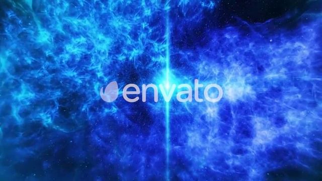 Travel Through Abstract Blue Space Nebula with Shining Star | Motion Graphics - Videohive template