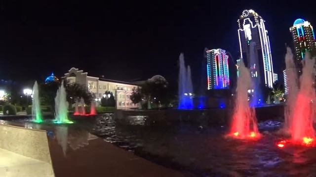 Город Грозныи центр вечером
