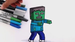 Научитесь рисовать ЗОМБИ в стиле MINECRAFT Легко