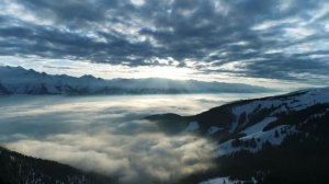 Running through the clouds.