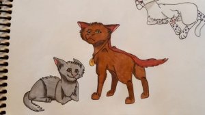Обзор скетчбука: мои персонажи коты-воители
