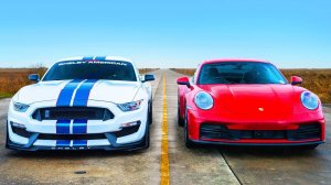 carwow: Новый Porsche 911 Против Shelby GT 350 ДРЭГ-РЕЙСИНГ