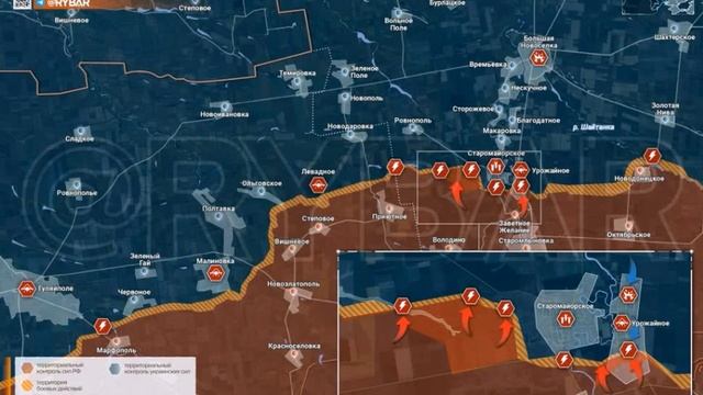 Продвижения в районе Времьевки к 8 мая 2024 года (карта)