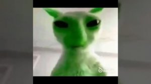 Green alien cat sings Harder Better Faster Whopper