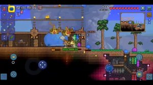 Выбил Скользкое седло из босса Король Слизней || Воин. Террария 1.3 на Андроид || #4