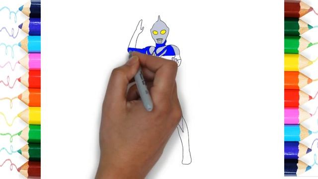 Cara Mudah Menggambar dan Mewarnai Ultraman Cosmos
