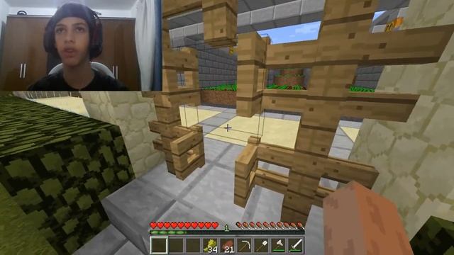 Minecraft Survivor l Planeta Vegeta EP 4 - Plantação de cana e nossa Casa.
