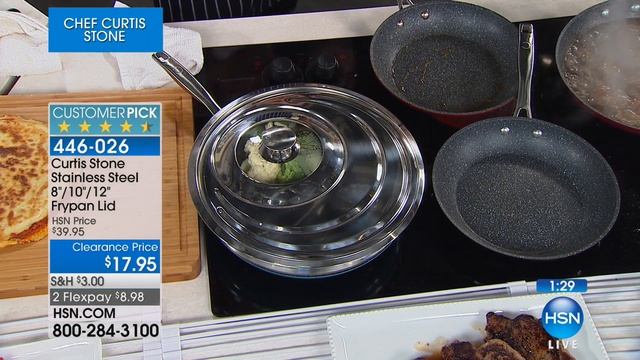 Curtis Stone Stainless Steel 8"/10"/12" Frypan Lid смотреть онлайн