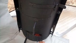 печь длительного горения из газового баллона в палатке уп 2мини