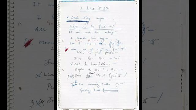 Freddie Mercury - I Want It All (Original Handwritten Lyrics/Unheard Demo Extract) смотреть онлайн