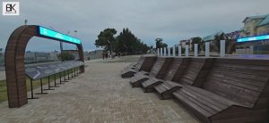 Прогулочная зона с точкой для наблюдения за самолетами в Сириусе