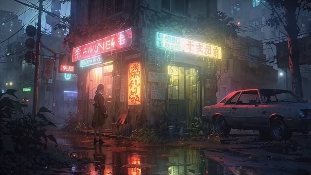 A Cyberpunk Ambient Song for Reflections in the Rain