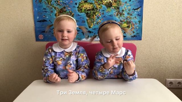 Пальчиковая гимнастика ко Дню космонавтики. Арине и Дарине 3 года