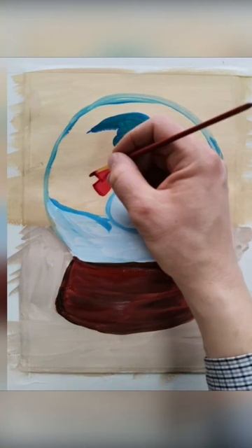 КАК НАРИСОВАТЬ СНЕЖНЫЙ ШАР ГУАШЬЮ #Shorts смотреть онлайн