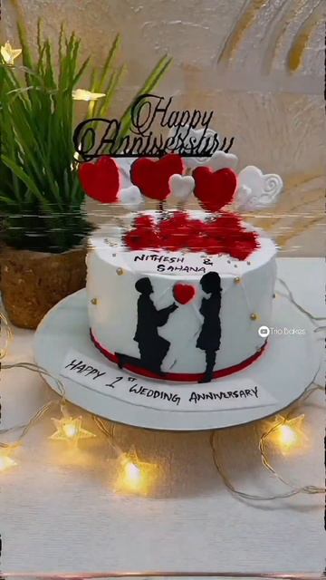 #triobakes2020 #anniversarycake  #anniversary #anniversarycake #weddinganniversary #1stanniversary