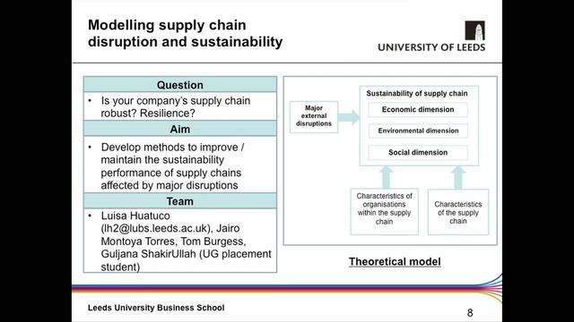 The Centre for Operations & Supply Chain Research: Prof Chee Wong, Leeds University Business School
