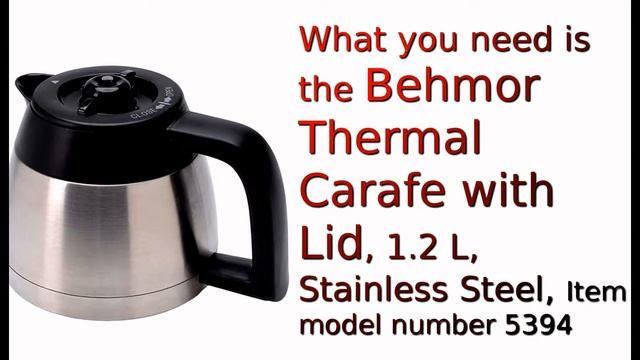 Behmor Brazen Plus Replacement Carafe смотреть онлайн
