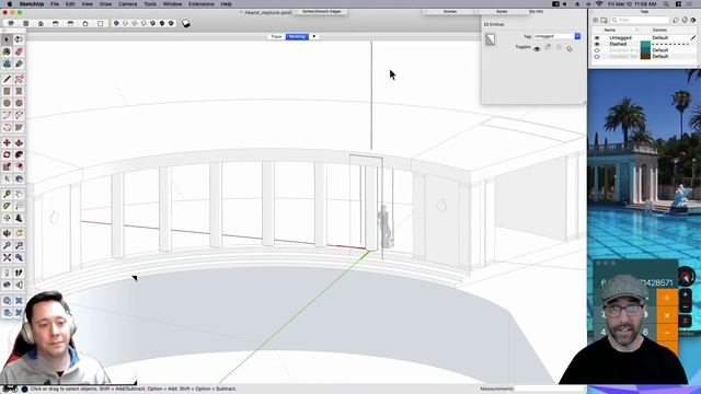 3D Modeling HEARST CASTLE's Neptune Pool in SketchUp смотреть онлайн