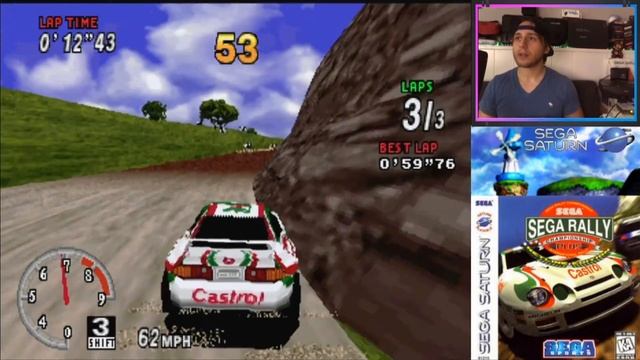 Sega Saturn Netlink Match 9  Sega Rally  U.K. to USA! Online Multiplayer VoiP