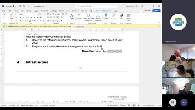 17 August 2022 - Mercury Bay Community Board Meeting Recording