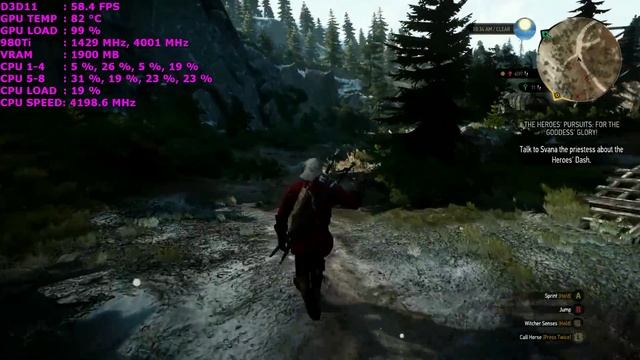 The Witcher 3 - GTX 980Ti - Intel i7 3770 - 2560x1440 - 60FPS смотреть онлайн