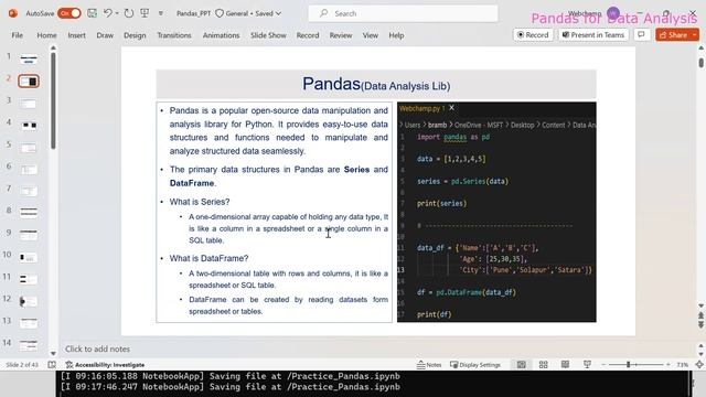 Pandas 1: Pandas & Jupiter Notebook Introduction || Pandas: Reading and Writing Data in Python