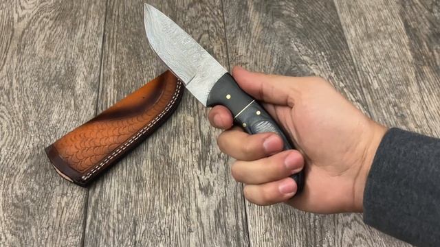 ASH UM57 Damascus steel handmade hunting Skinning Bushcraft knife 8 inches