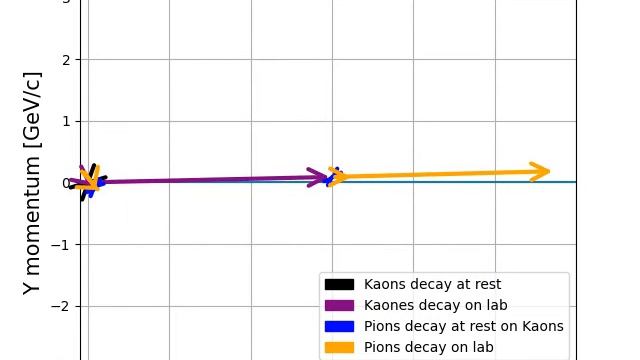 Simulation Kaon and pion decay with variant angles смотреть онлайн