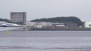 4K | Yacht AL LUSAIL on the way to North Sea - Seatrail - Lürssen shipyard