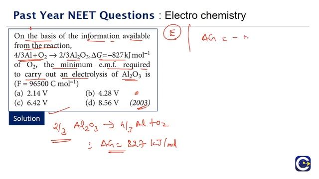 Past Year NEET Questions- Electrochemistry-Part 5 смотреть онлайн