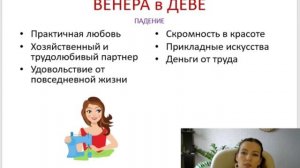 Тема 2, лекция 11. Венера в Деве