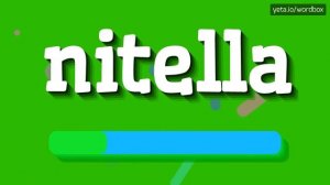 HOW TO SAY NITELLA? #nitella