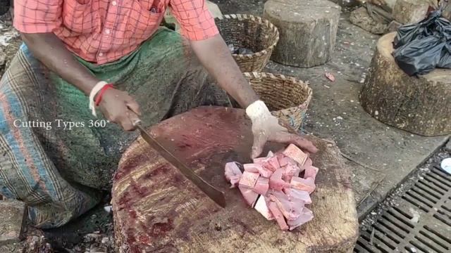 Trevally Fish Cutting & Skills | Indian Fish Market | Cutting Cost Rs.70 | Cutting Types 360* смотреть онлайн