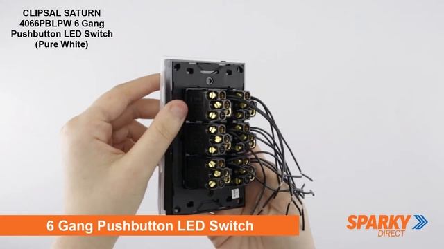 CLIPSAL SATURN 4066PBLPW | 6 Gang Pushbutton LED Switch (Pure White) смотреть онлайн