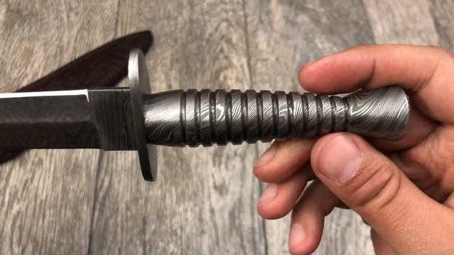 ASH DC20 Damascus steel custom handmade dagger hunting knife 11 inches