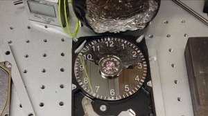 50w Raycus Fiber laser (Cloudray) engraving a HDD platter.